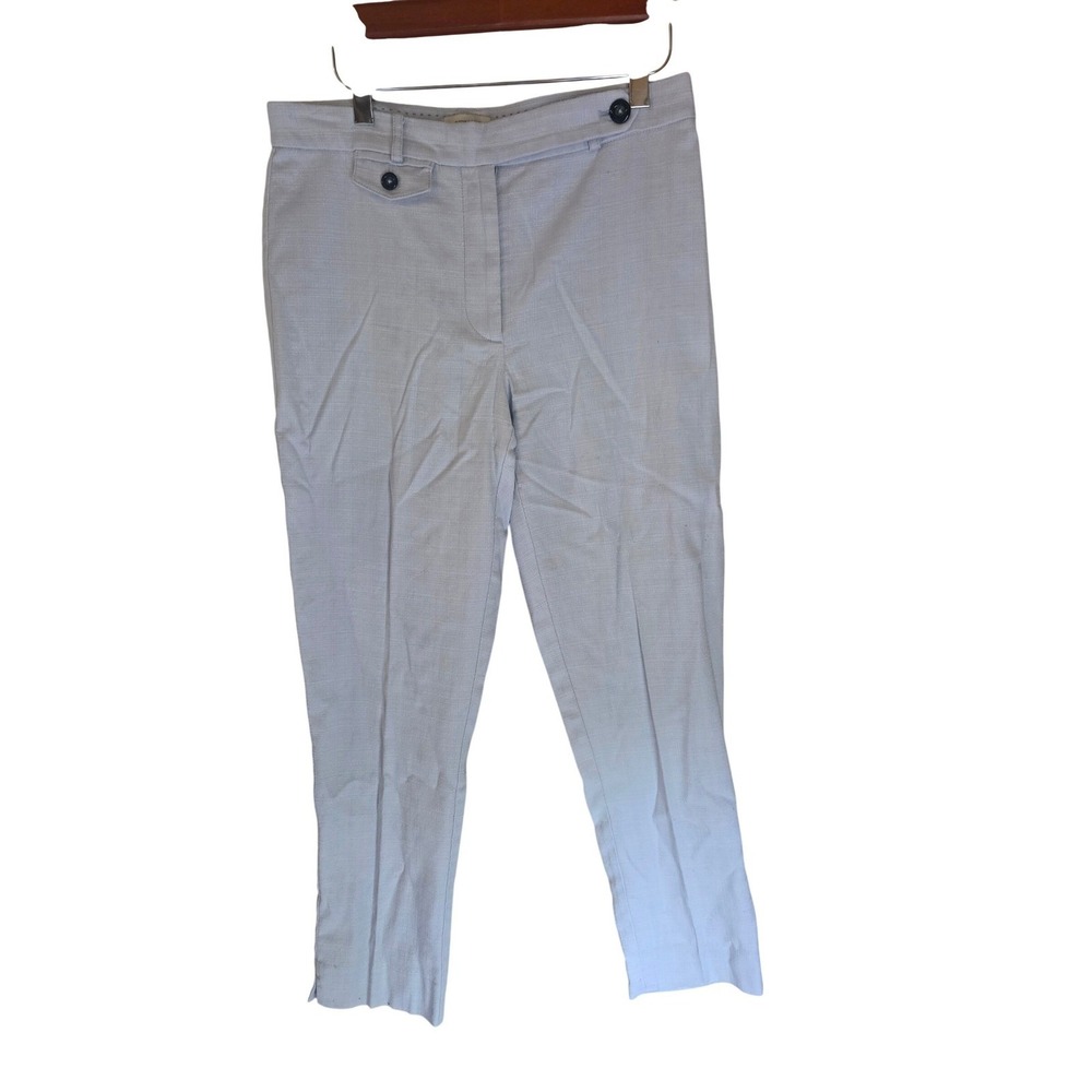 Anthropologie The Essential Slim Light Blue Textured Trousers Pants Size 4